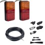 2 PCS Trailer / Truck C-type Long Strip 10LEDs Tail Light Set