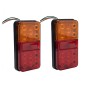 2 PCS Trailer / Truck C-type Long Strip 10LEDs Tail Light Set