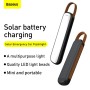 Baseus 1000mAh LED Solar Emergency Car Flashlight with USB to Micro USB Charging Data Cable, Line Length: 1m(Black)