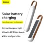 Baseus 1000mAh LED Solar Emergency Car Flashlight with USB to Micro USB Charging Data Cable, Line Length: 1m(White)