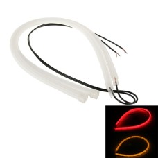 2 PCS 12V 30cm Car Daytime Running Lights Soft Article Lamp(Yellow Light + Red Light)