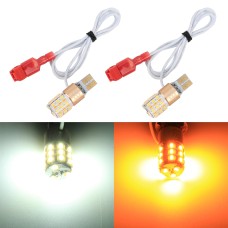 2 PCS T10 DC12V / 2.2W / 6000K / 160LM Car Auto Turn Lights / Running Lights (Turn: Yellow Light; Running: White Light)