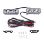 2 PCS DC 12V 6W 400 LM 6000K Tri Circular Car DRL Daytime Running White Lights Lamp, Cable Length: 50cm