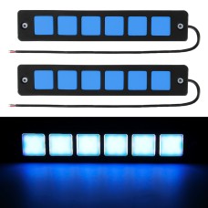 2 PCS DC 12V 7.4W Square Shape LED Daytime Running Lights Lamp COB LEDs (Blue Light)