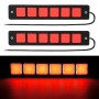 2 PCS DC 12V 7.4W Square Shape LED Daytime Running Lights Lamp COB LEDs (Red Light)