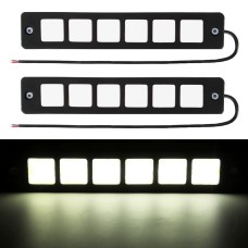 2 PCS DC 12V 7.4W Square Shape LED Daytime Running Lights Lamp COB LEDs (White Light)