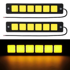 2 PCS DC 12V 7.4W Square Shape LED Daytime Running Lights Lamp COB LEDs (Yellow Light)