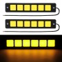 2 PCS DC 12V 7.4W Square Shape LED Daytime Running Lights Lamp COB LEDs (Yellow Light)