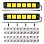 2 PCS DC 12V 7.4W Square Shape LED Daytime Running Lights Lamp COB LEDs (Yellow Light)