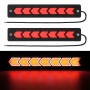 2 PCS DC 12V 7.4W Arrow Shape LED Daytime Running Lights Lamp COB LEDs (Red Light)