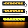 2 PCS DC 12V 7.4W Arrow Shape LED Daytime Running Lights Lamp COB LEDs (Yellow Light)