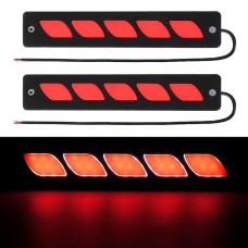 2 PCS DC 12V 7.4W Diamond Shape LED Daytime Running Lights Lamp COB LEDs (Red Light)