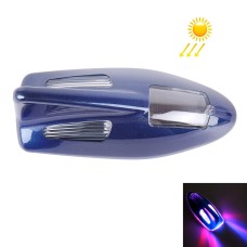 Solar Colorful Light Anti Collision Shark Fin Car Taillight LED Flash Warning Light Caution Light(Dark Blue)