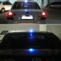 Solar Colorful Light Anti Collision Shark Fin Car Taillight LED Flash Warning Light Caution Light(Grey)