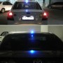 Solar Colorful Light Anti Collision Shark Fin Car Taillight LED Flash Warning Light Caution Light(Red)