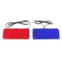 10W 44 LEDs Red Light + Blue Light Flashing Strobe Light Warning Light, DC 12V, Wire Length: 80cm