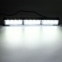 DC 12V 16.8W 12LEDs Crystal Lamp Beads Three Sections Car Long Strobe Warning Lamp 18 Flash Patterns(Adjustable) (White Light)