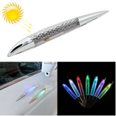 Car Solar Shark Gill Warning Lights Car Door Anti-collision Rear-end Collision LED Dlashing Lamp, Mode: Constant Bright + Flashing (Silver)
