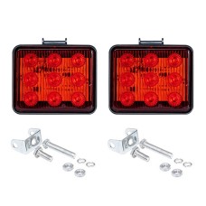 2 PCS ZS-7013 3 inch 9LEDs Strobe Waterproof Car / Truck Warning Light (Red Light)
