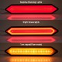 2 PCS Heavy Truck 100LED Two-color Running Water Light Guide Brake Steering Tail Rear Bumper Light