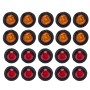 A5014 20 in 1 Red + Amber Light Truck Trailer LED Round Side Marker Lamp