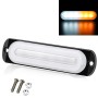 DC12V-24V / 18W Car Truck Emergency Strobe Flash Warning Light 6LEDs Ultra-thin Side Lights(White + Yellow)