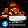 DC12V-24V / 18W Car Truck Emergency Strobe Flash Warning Light 6LEDs Ultra-thin Side Lights(White + Blue)