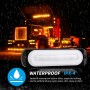 DC12V-24V / 18W Car Truck Emergency Strobe Flash Warning Light 6LEDs Ultra-thin Side Lights(Red + Blue)
