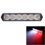 18W 1080LM 6-LED White + Red Light Wired Car Flashing Warning Signal Lamp, DC 12-24V, Wire Length: 90cm