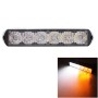 18W 1080LM 6-LED White + Yellow Light Wired Car Flashing Warning Signal Lamp, DC 12-24V, Wire Length: 90cm