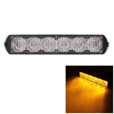 18W 1080LM 6-LED Yellow Light Wired Car Flashing Warning Signal Lamp, DC 12-24V, Wire Length: 90cm