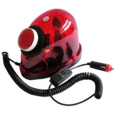 Red, 12V Cigarette Lighter Adapter Revolving Warning Light with Speaker(Red)