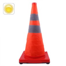 3-LED Solar Lift Traffic Safety Warning Road Cones, Height: 56cm