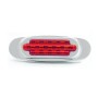 12-24V 16 LEDs Electroplating Side Lights Side Tail Lights Cargo Truck Modification Light, Colour: Red (High and Low Light 3 Lines)