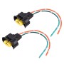 1 Pair Car H11 Bulb Holder Base Female Socket with Cable for Nissan
