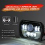 7 Inch 35W 4000LM 6000K + Amber Car Truck Square LED Headlights Work Lights Spotlight