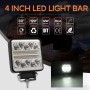 4 inch 23.8W DC 10-30V 1900LM IP67 Car Truck Off-road Vehicle Square Strobe LED Work Lights, with 34LEDs SMD-3030 Lamps