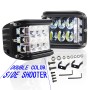 4 inch 45W 4500LM LED Work Light Bar Side Shooter Combo Beam White+Yellow Driving Offroad