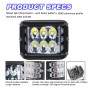 4 inch 45W 4500LM LED Work Light Bar Side Shooter Combo Beam White+Yellow Driving Offroad