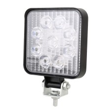 DC 10-30V 27W 2500LM 6000K Waterproof Vehicle Car Boat Marine External Work Lights Emergency Lights 60 Degrees Adjustable Flood Light LED Car Bulbs with 9 Intense Wafer LED Lights(White Light)