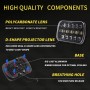 7 inch H4 DC 9V-30V 5000LM 6000K 45W IP67 Car Square Shape LED Headlight Lamps for Jeep Wrangler