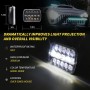 7 inch H4 DC 9V-30V 5000LM 6000K 45W IP67 Car Square Shape LED Headlight Lamps for Jeep Wrangler