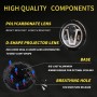 7 inch H4 DC 9V-30V 6000LM 6000K/3000K 55W IP67 3LED Lamp Beads Car Round Shape LED Headlight Lamps for Jeep Wrangler, with Angel Eye