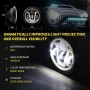 7 inch H4 DC 9V-30V 6000LM 6000K/3000K 55W IP67 3LED Lamp Beads Car Round Shape LED Headlight Lamps for Jeep Wrangler, with Angel Eye