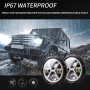 7 inch H4 DC 9V-30V 6000LM 6000K/3000K 55W IP67 4LED Lamp Beads Car Round Shape X LED Headlight Lamps for Jeep Wrangler, with Angel Eye