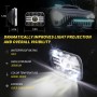 7 inch H4 DC 9V-30V 5000LM 6000K/3000K 45W IP67 8LED Lamp Beads Car Square Shape LED Headlight Lamps for Jeep Wrangler, with Lens