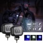 2 PCS Car 4 inch Square Spotlight Work Light with Angel Eyes (Blue Light)