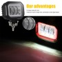 2 PCS Car 4 inch Square Spotlight Work Light with Angel Eyes (Red Light)