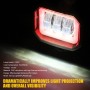 2 PCS Car 4 inch Square Spotlight Work Light with Angel Eyes (Red Light)