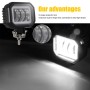 2 PCS Car 4 inch Square Spotlight Work Light with Angel Eyes (White Light)